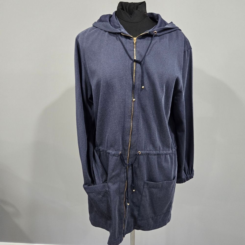 🐢 St. John Sport by Marie Gray Full Zip Hooded Light Long Jacket Size M